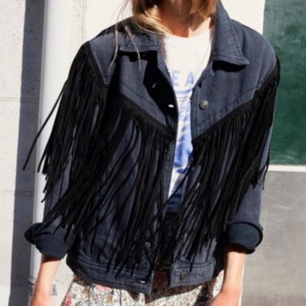 Free People - Fringe Denim Jacket